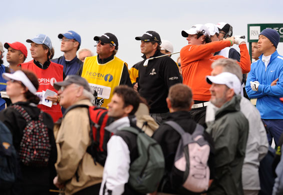 Open Golf Day 2: Rory McIllroy's tee shot on 15th