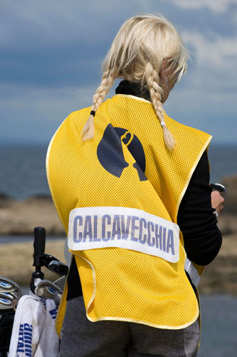 Open Golf Day 2: Brenda Calcavecchia caddying for her husband Mark