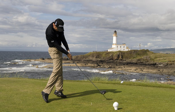 Open Golf day 4: Ross Fisher tees off on the 9th