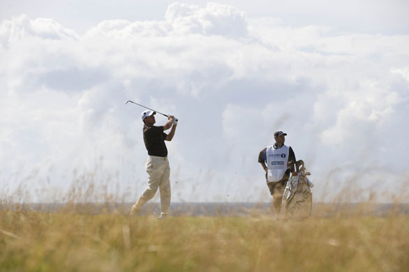 Open Golf day 4: Lee Westwood takes his 2nd shot from 9th fairway