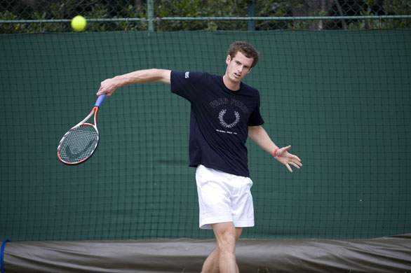 Wimbledon day ten: Andy Murray in a practice session