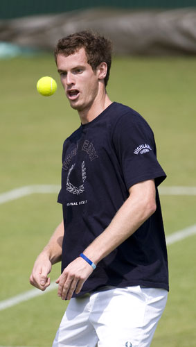 Wimbledon day ten: Andy Murray in a practice session