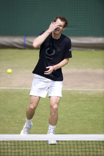 Wimbledon day ten: Andy Murray in a practice session