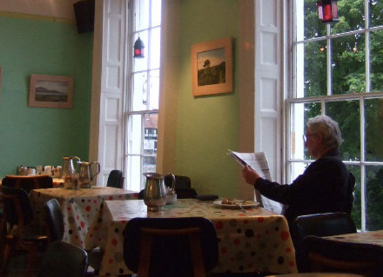 silverweaver3 assignment: Stranger in cafe. Against the light 1