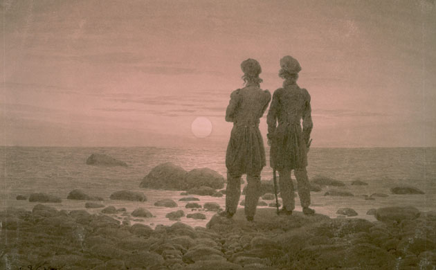 Moon art: Two Men on a Seashore