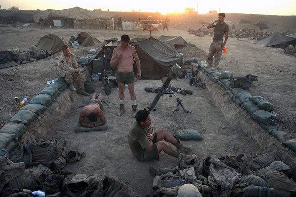 Sean Smith Helmand: American troops from the 2nd Marine Expeditionary Brigade exercise at FOB 
