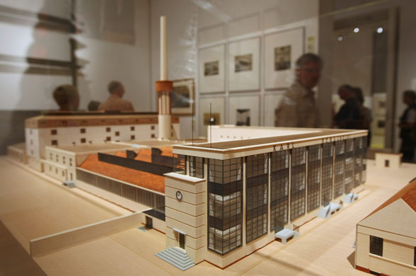 Bauhaus exhibition: Model of the Fagus Shoe Factory at the Martin Gropius Bau