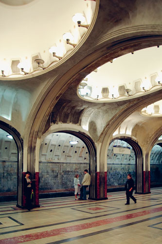 moscow architecture: Mayakovskaya metro station, Moscow