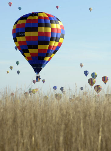 26 July 2009: Chambley-Bussieres, France: Air balloons taking off