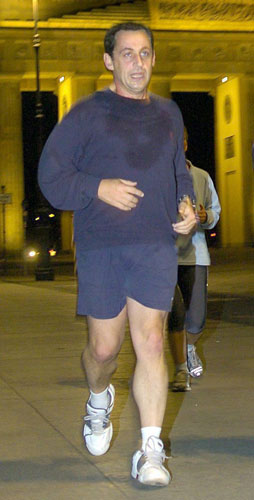 Nicolas Sarkozy: 26 October 2004: Nicolas Sarkozy jogging with Wolfgang Clement