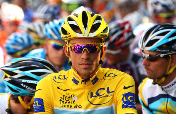 Tour de France: Alberto Contador at the start of the last stage of Tour de France