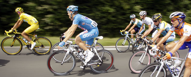 Tour de France: Alberto Contador rides in the pack