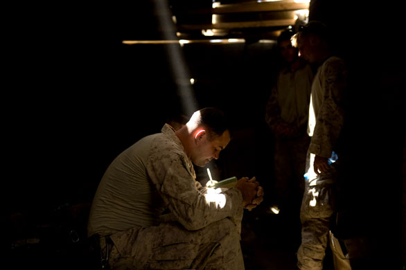27 July 2009: Gharmsir district, Afghanistan: US Marine Sergent