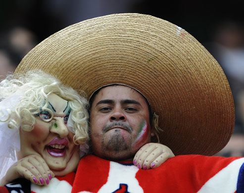 27 July 2009: East Rutherford, US: A fan of team Mexico