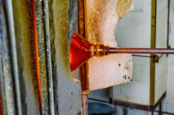 Glassblowing: Blowing the glass