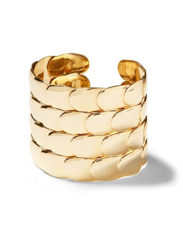 Look The Business: Gold cuff with petal pattern