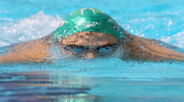 FINA World Championship: Mirna Jukic competes in a women's 100m Breaststroke preliminary heat 