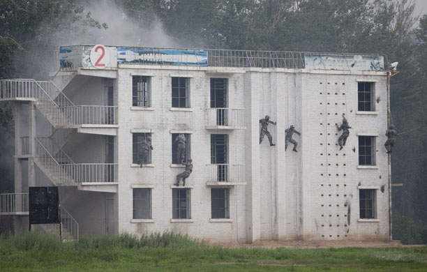 People's Liberation Army: Soldiers in a display of a simulated terrorist attack