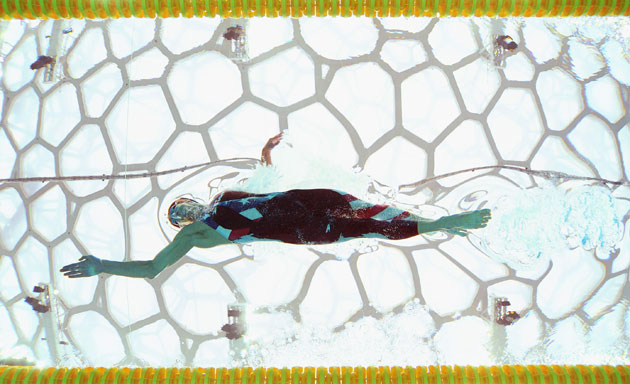 Men in swimsuits: Michael Phelps of the United States in action 