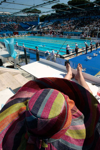 FINA swimming champs: A fan gets a good view of the action in the main pool 