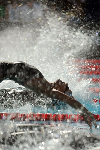FINA swimming champs: Katlin Sepp competes during the women's 50m backstroke heat
