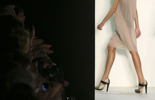 24 hours in pictures: A model presents a creation from label Penkov