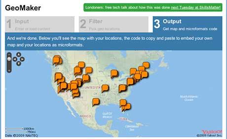 Map of American beauty spots