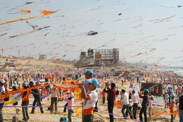 Palestinian kite festival: Palestinian kite festival in Beit Lahiya, northern Gaza Strip