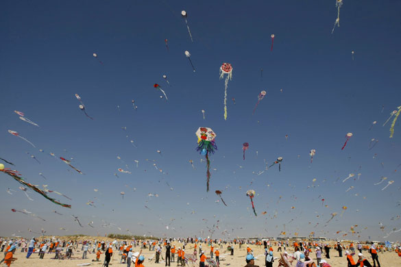 Palestinian kite festival: Palestinian kite festival in Beit Lahiya, northern Gaza Strip