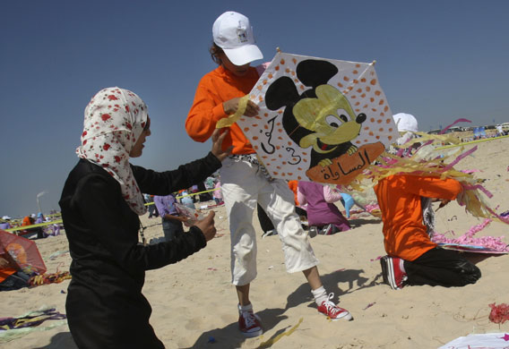 Palestinian kite festival: Palestinian kite festival in Beit Lahiya, northern Gaza Strip