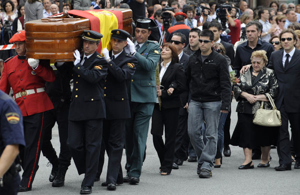 History of ETA: 19 June 2009: Funeral of police officer Eduardo Puelles killed by Eta