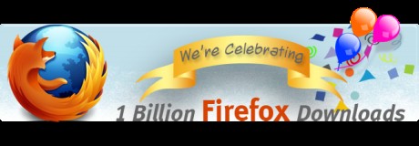 Firefox logo for a billion downloads
