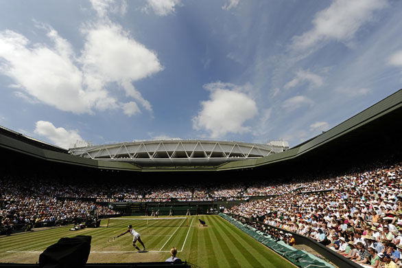 Wimbledon: Day 12: Wimbledon 2009 Day 12 wide shot of the court and crowd during womens' final