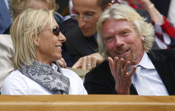 Wimbledon: Day 12: Wimbledon 2009 Day 12 Richard Branson with Martina Navratilova 