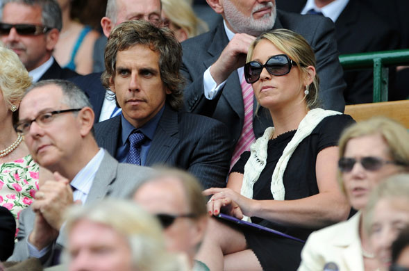 Wimbledon: Day 12: Wimbledon 2009 Day 12 Ben Stiller and his wife Christine Taylor