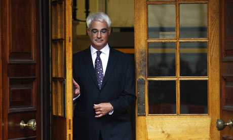 Alistair Darling outside the Treasury
