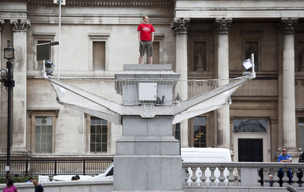 Trafalgar plinth: Jason Clark, the second participant in One & Other