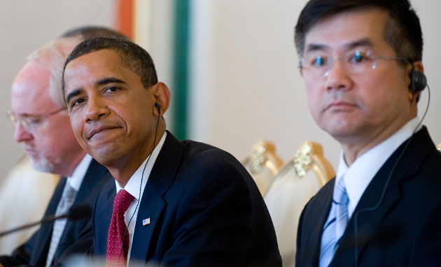 Barack Obama in Russia: US President Barack Obama and Gary Locke in a meeting