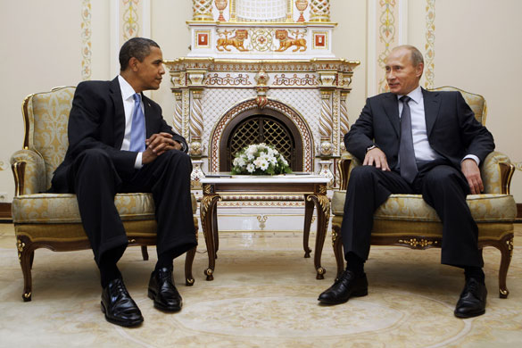 Obama in Russia: US President Barack Obama with Vladimir Putin at Novo Ogaryovo