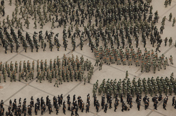 Urumqi: Soldiers gathering