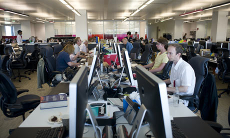 The business desk at Kings Place