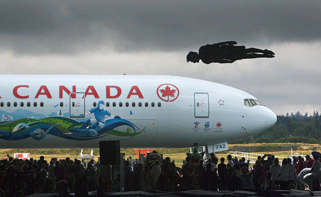 24 hours  in sport: Athlete performs tricks as Air Canada unveils plane