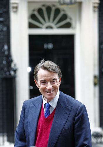 Mandelson: Peter Mandelson announced a business 