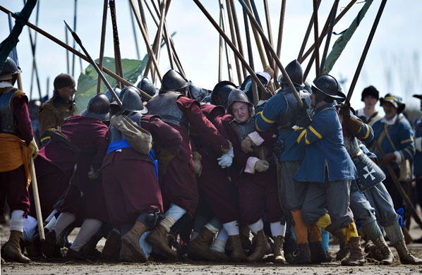 10 August 2009: Weston-super-Mare, UK: Members of the Sealed Knot