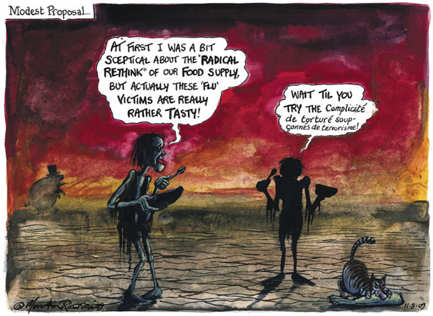 Modest Proposal a cartoon by  Martin Rowson