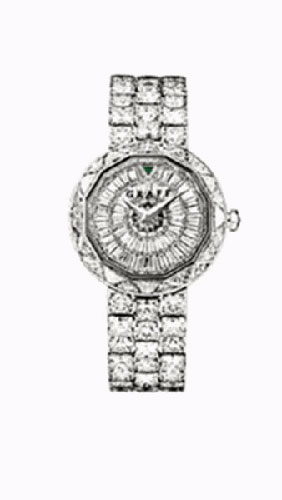 Graff Jewellers: Superstar ladies 30mm watch with white diamond dial, bezel and bracelet