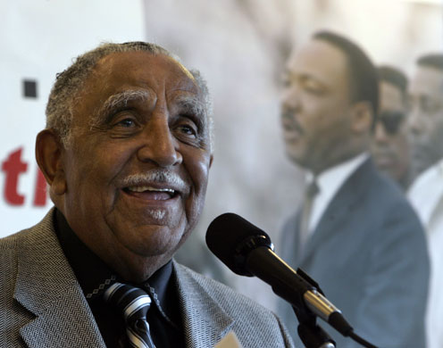 Medal of freedom: Civil Rights pioneer Joseph Lowery speaks at the National Press Club