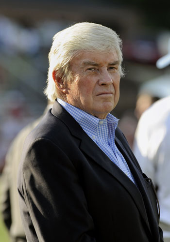 Medal of freedom: Senator Jack Kemp watches warmups as the Indianapolis Colts play 