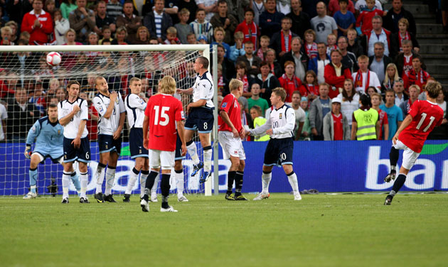 Norway v Scotland: Morten Pederson scores Norway's fourth goal