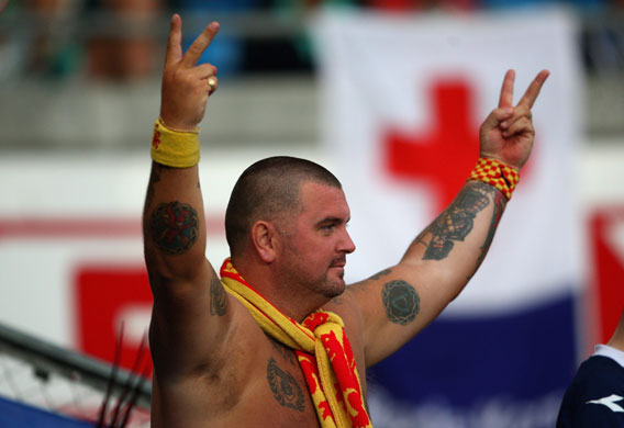 Norway v Scotland: A Scotland fan shows his frustration